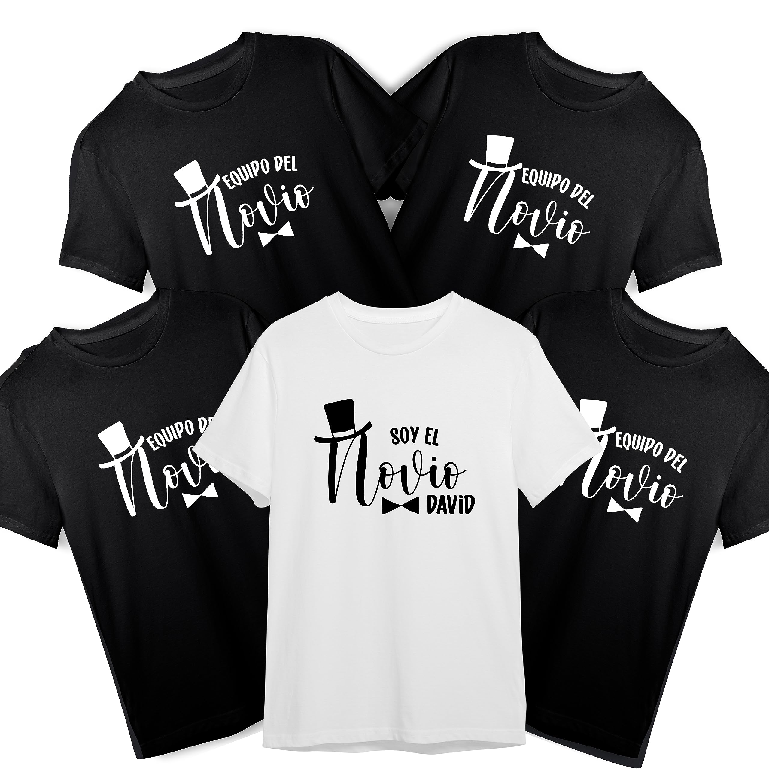 Camisetas personalizadas para despedida de soltero con nombre Pack de 5 unidades para el equipo del novio Regalo ideal para boda y fiesta con diseño de Sombrero