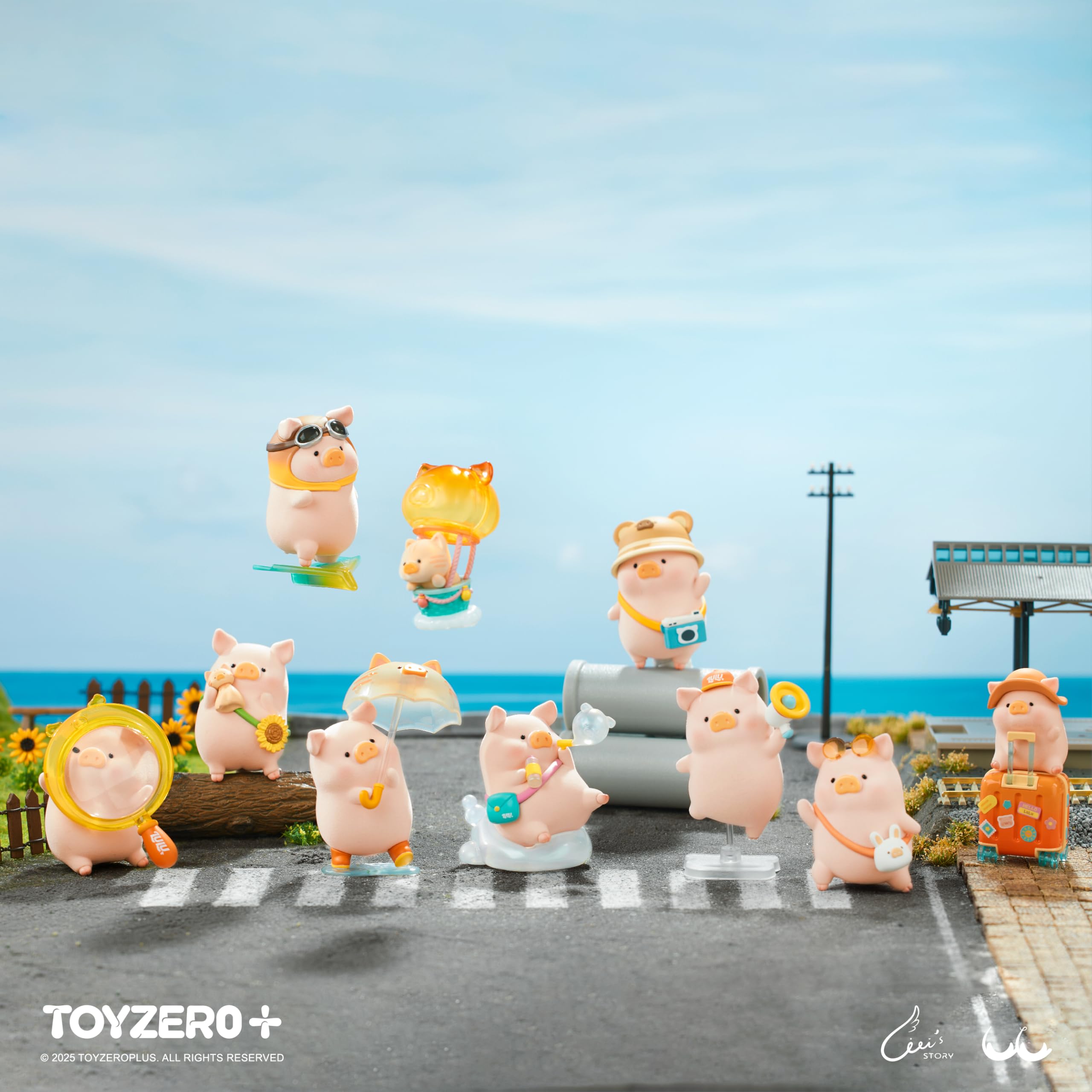 TOYZERO + Lulu The Piggy Blind Box Figuras – 8 cajas ciegas de la serie de viajes, caja misteriosa, lindas figuras de animales, juguetes coleccionables, decoración de escritorio para el hogar, regalos