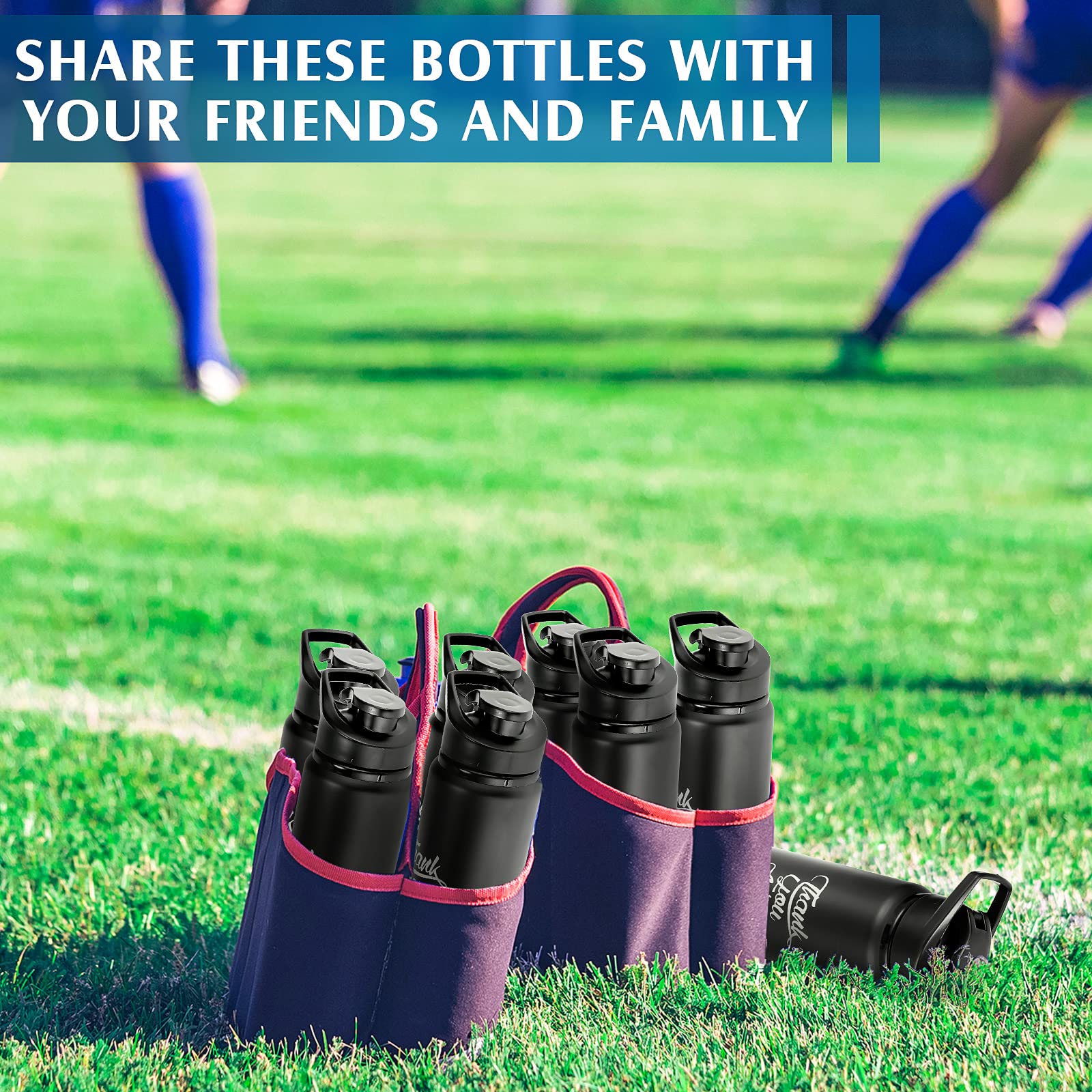 10-Pack Thank You Aluminum Water Bottles - 17oz Reusable Bottles With Inspirational Quote, Gift For Coworkers & Friends