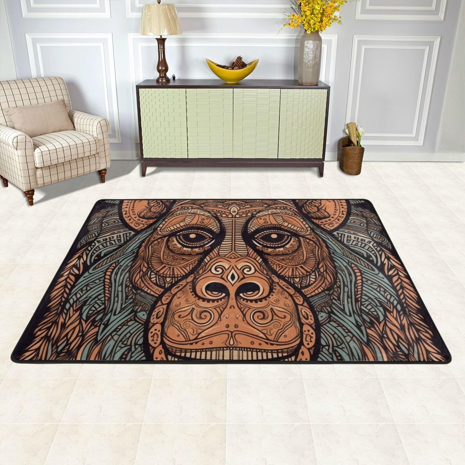 Tapis de sol design tribal au tissage doux et résistant pour habiller votre intérieur