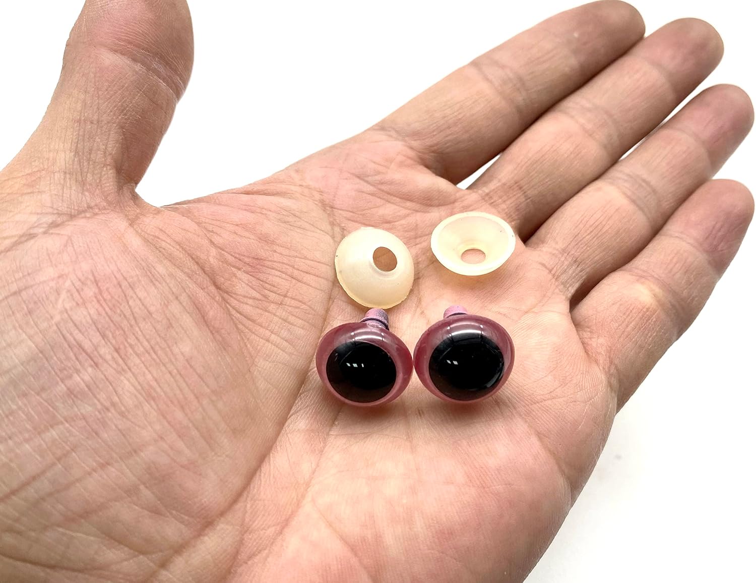 3dancraftit Plastic Safety Eyes with washers 5/8" / 16mm 12 pcs Dark Pink EA45