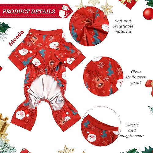 Miniatura 8 de Pijama de Navidad de 3 piezas para perro, overol de búfalo rojo, pijama para mascotas, pijama de búfalo a cuadros, ropa linda para perros pequeños,