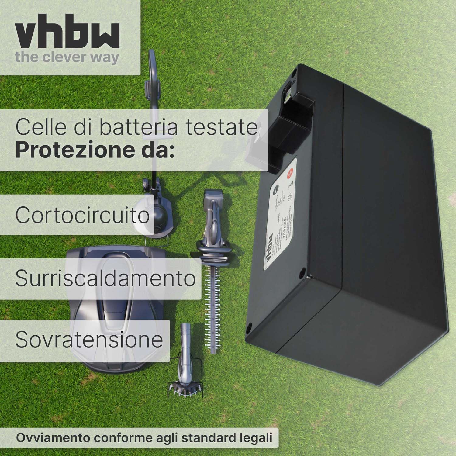 vhbw batteria sostituisce Zucchetti CS-C0106-1, CSC0106/1 per robot tagliaerba 7,5Ah 25,2V Li-Ion