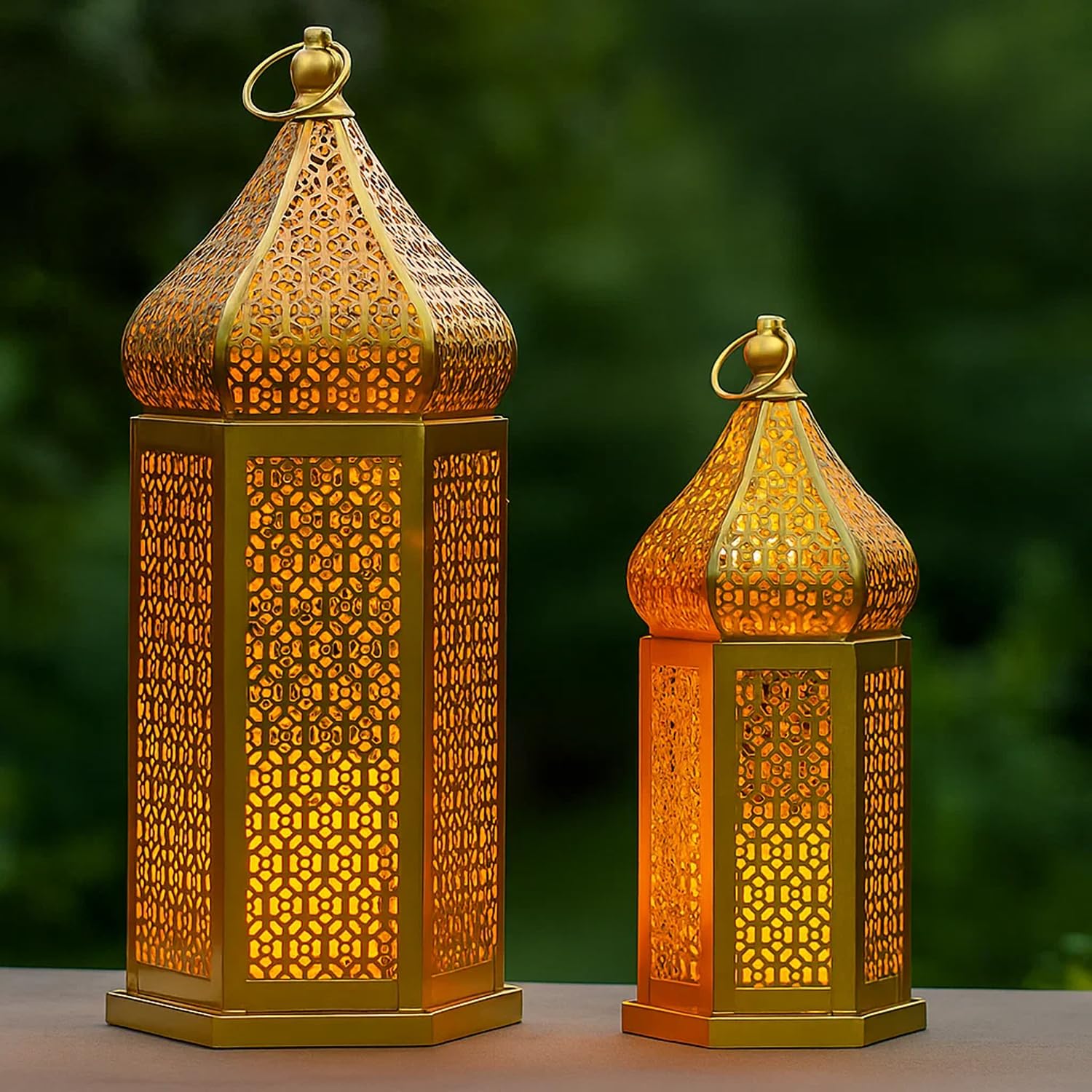 Amazon.com: VELA LANTERNS Large Golden Tower Temple Moroccan