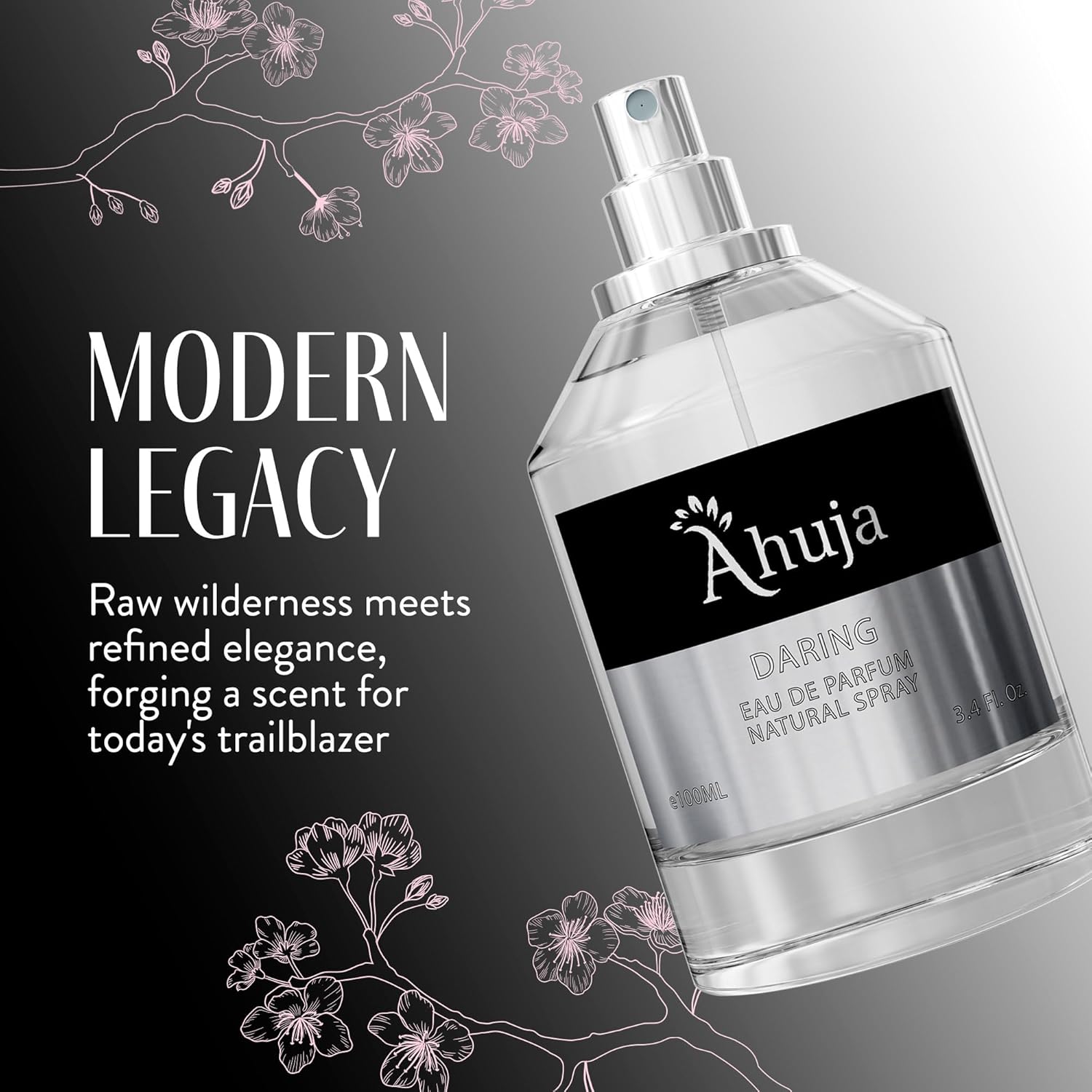 AHUJA Daring Eau de Parfum 3.4 fl oz-Long Lasting Perfume for Men Original Bold Awakening Pepper & Citrus- Geranium & Patchouli Patchouli 3.4 Fl Oz (Pack of 1) image 8 of 9 B0CJGQVC9R