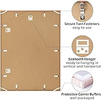 Vista 411 de Fun Memories Portarretratos de metal de 16 x 20 pulgadas con paspartú de 11 x 14 pulgadas, acabado de aluminio cepillado, parte delantera de vidrio