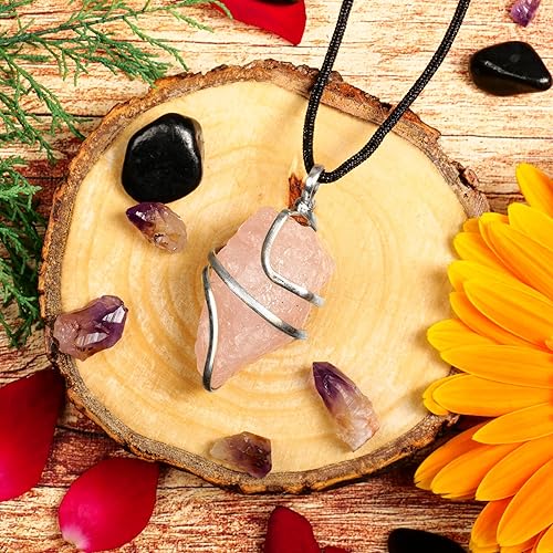 Miniatura 8 de PYOR Collar con colgante curativo de Reiki de cristal, gemas de buena suerte, prosperidad, riqueza, piedras preciosas naturales, collares de buena