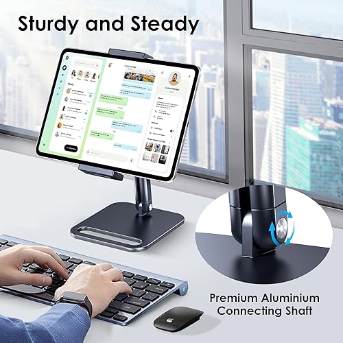 Miniatura 2 de CreaDream Soporte para tableta, soporte de aluminio pesado para tablet con soporte giratorio ajustable de 360, compatible con iPad ProAirMini,