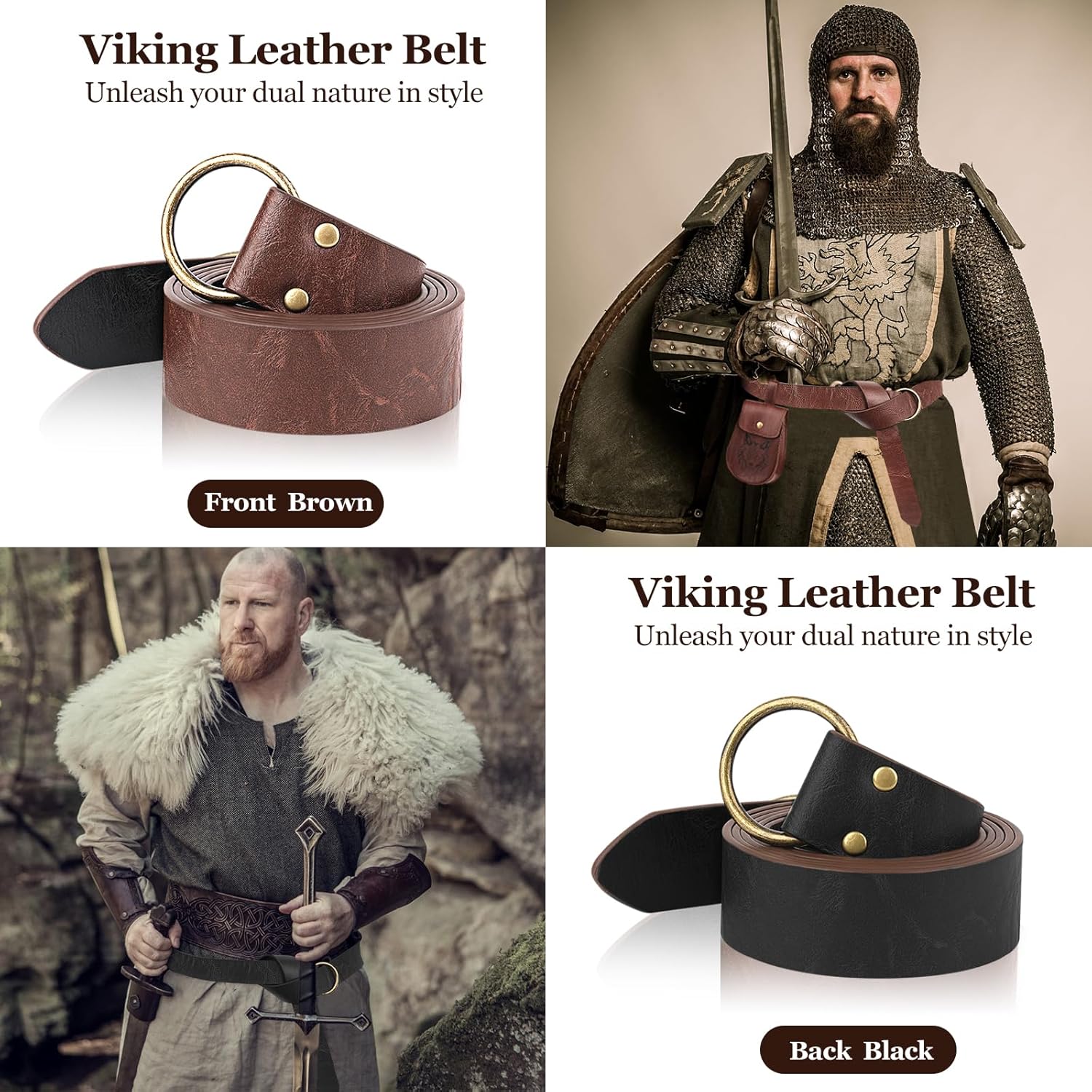 Renaissance Accessories Men Women Viking Medieval Belt Pouch Leather Bracers Viking Costume Men Accessories for Halloween - Image 4