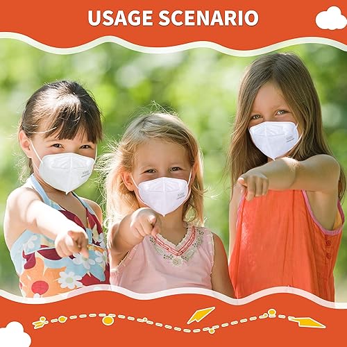 Miniatura 7 de Daddy's Choice Máscara facial KN95 blanca para niños, 600 unidades desechables (20 cajas, 30 unidadescaja), mascarilla protectora de 5 capas para