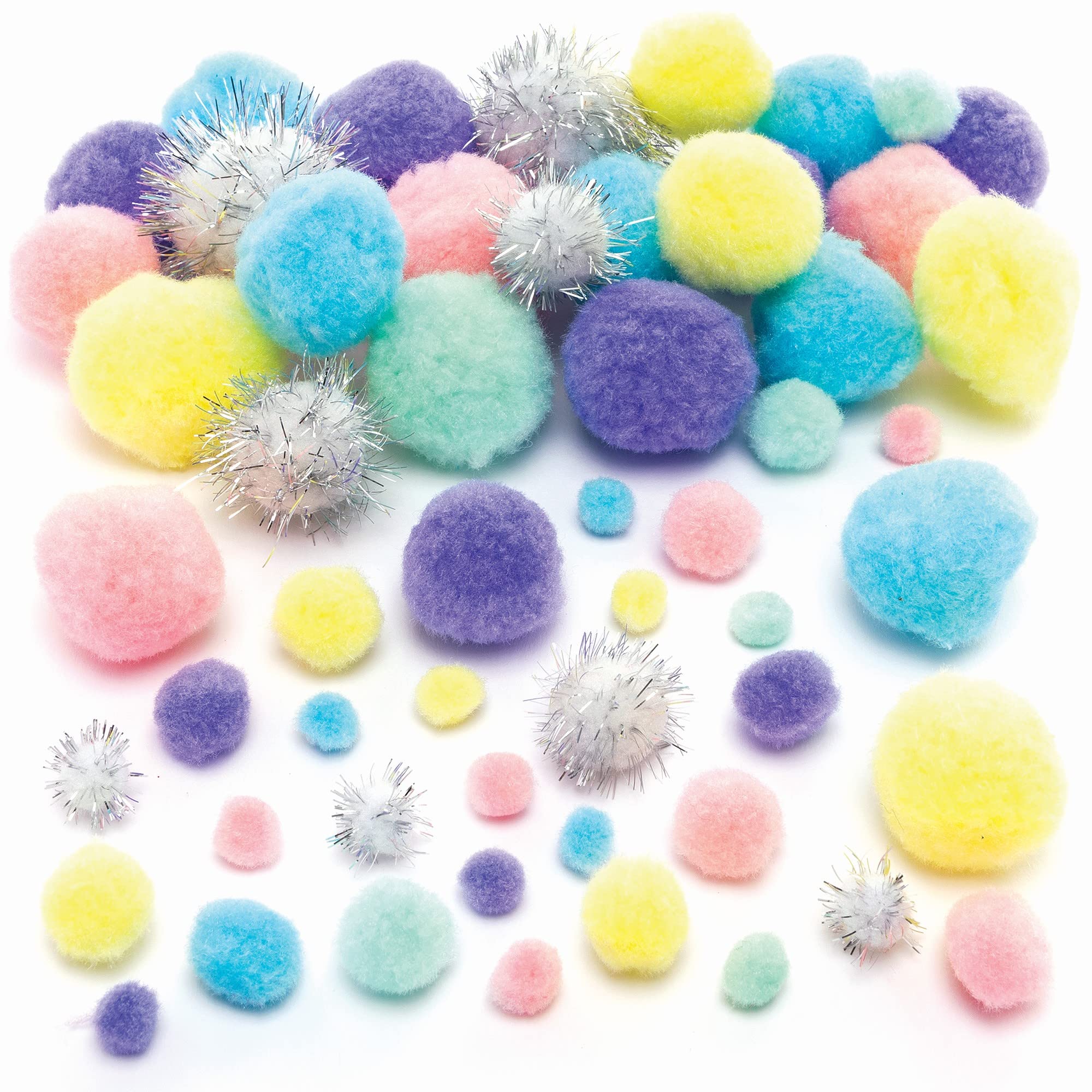 Baker Ross Unicorn Colours-Pack of 348, Poms Crafts for Kids (FC317), Assorted