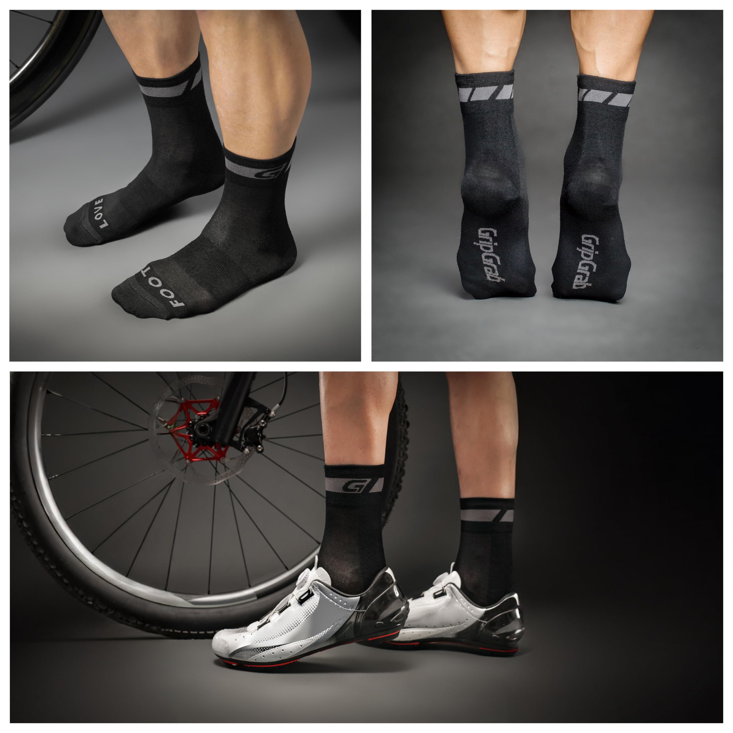 GripGrab Merino Fahrradsocken Regular Cut - 1er & 3er Pack Radsocken | 50% Merinowolle & Kunstfaser-Mix - temperaturregulierend, Feuchtigkeitsmanagement, Mesh-Zonen, ganzjährig einsetzbar