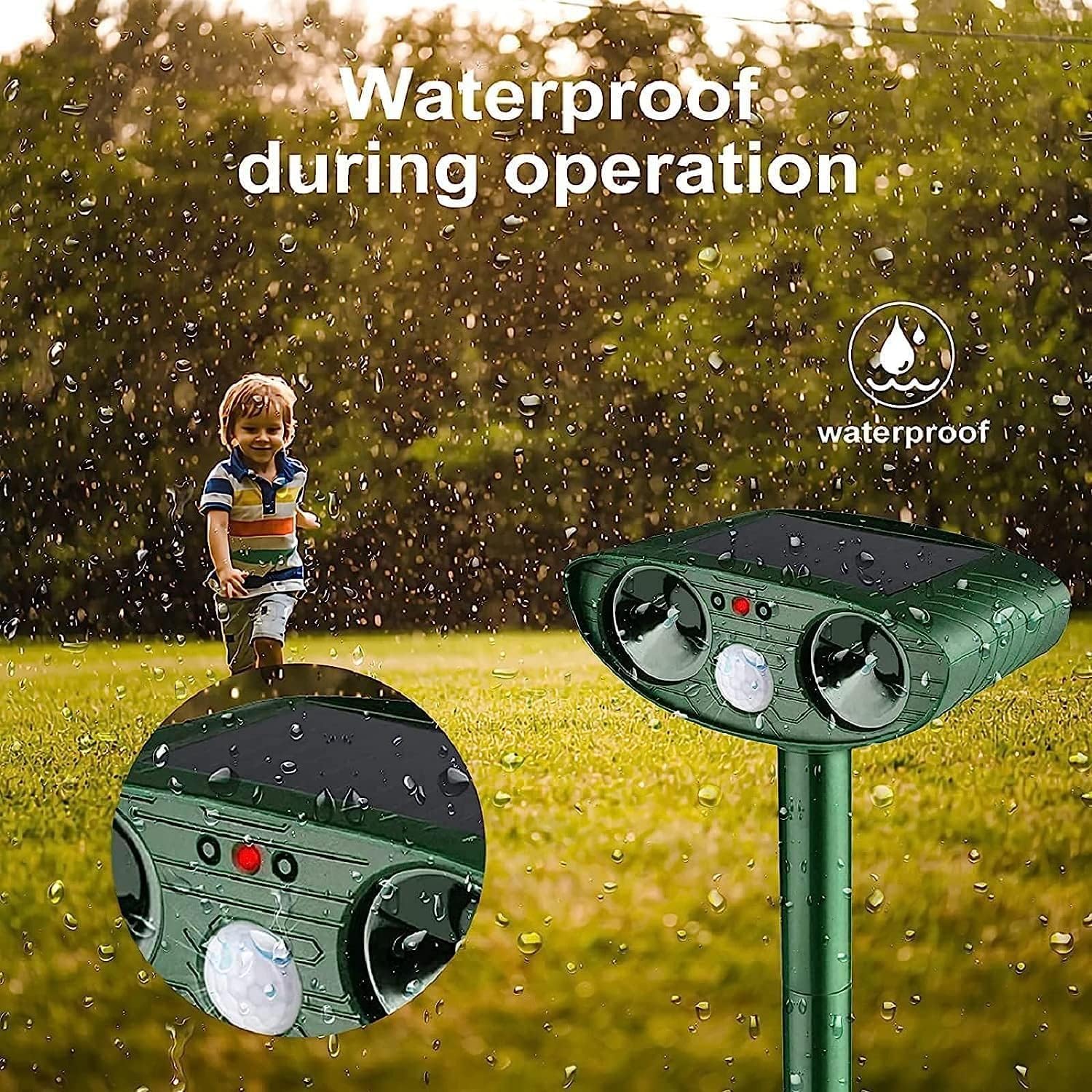 Repelente de gato ultrasónico, repelente de gato solar, repelente al agua para gatos al aire libre con detector de movimiento, repelente ultrasónico antiroedores para animales, animales salvajes