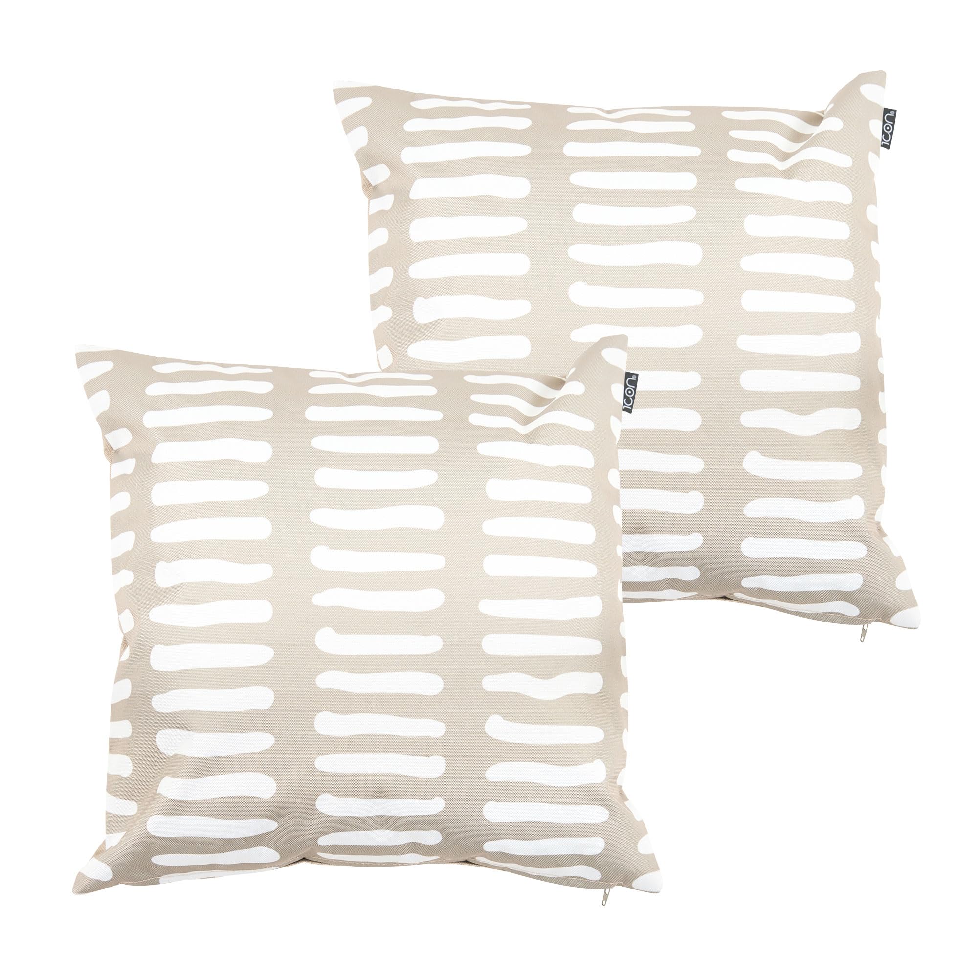 icon Indoor And Outdoor Mark Making Waterproof Filled Cushion Stone Set Of 2 from B&Q