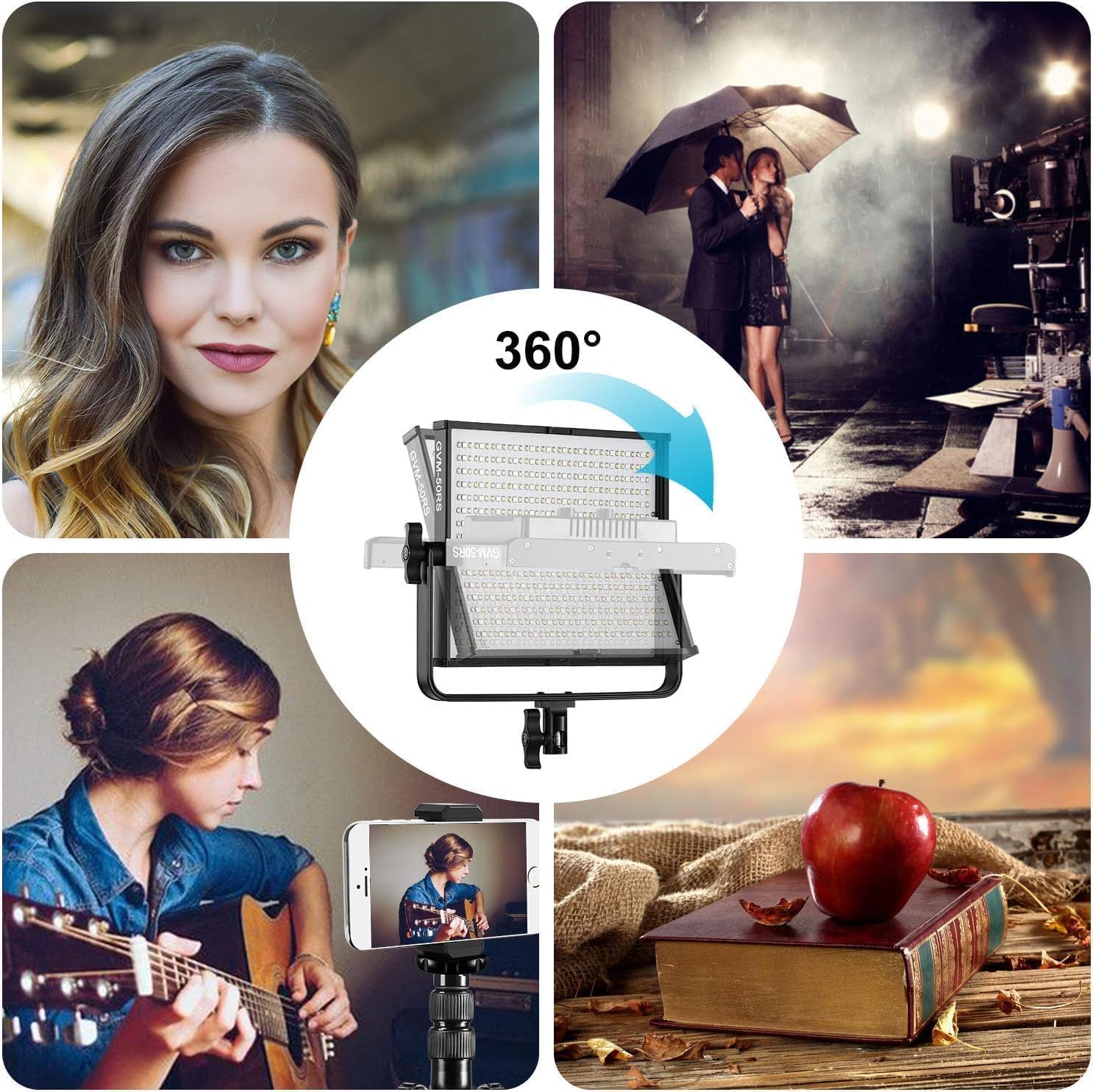GVM 50W RGB Video Light with Softbox, 2 Packs 3200K-5600K Bi-Color Photography Video Lighting with APP Control, 8 Scene Modes, Adjustable Studio Light for YouTube, Streaming, Filming, Content Creation