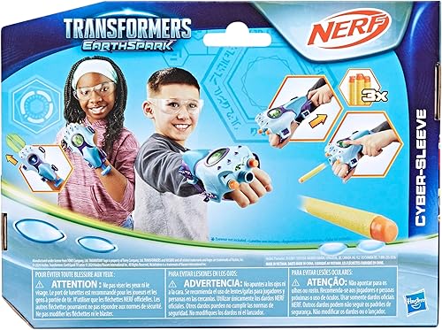 Miniatura 10 de Transformers EarthSpark - Pistola de batalla de manga cibernética con 3 dardos Nerf y espada cibernética, juguetes interactivos para niños y niñas a