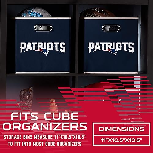 Miniatura 3 de Cubo de almacenamiento Franklin Sports, de tela, del equipo de la NFL, apto para adaptarse a contenedores de almacenamiento (11x 10.5x 10.5)