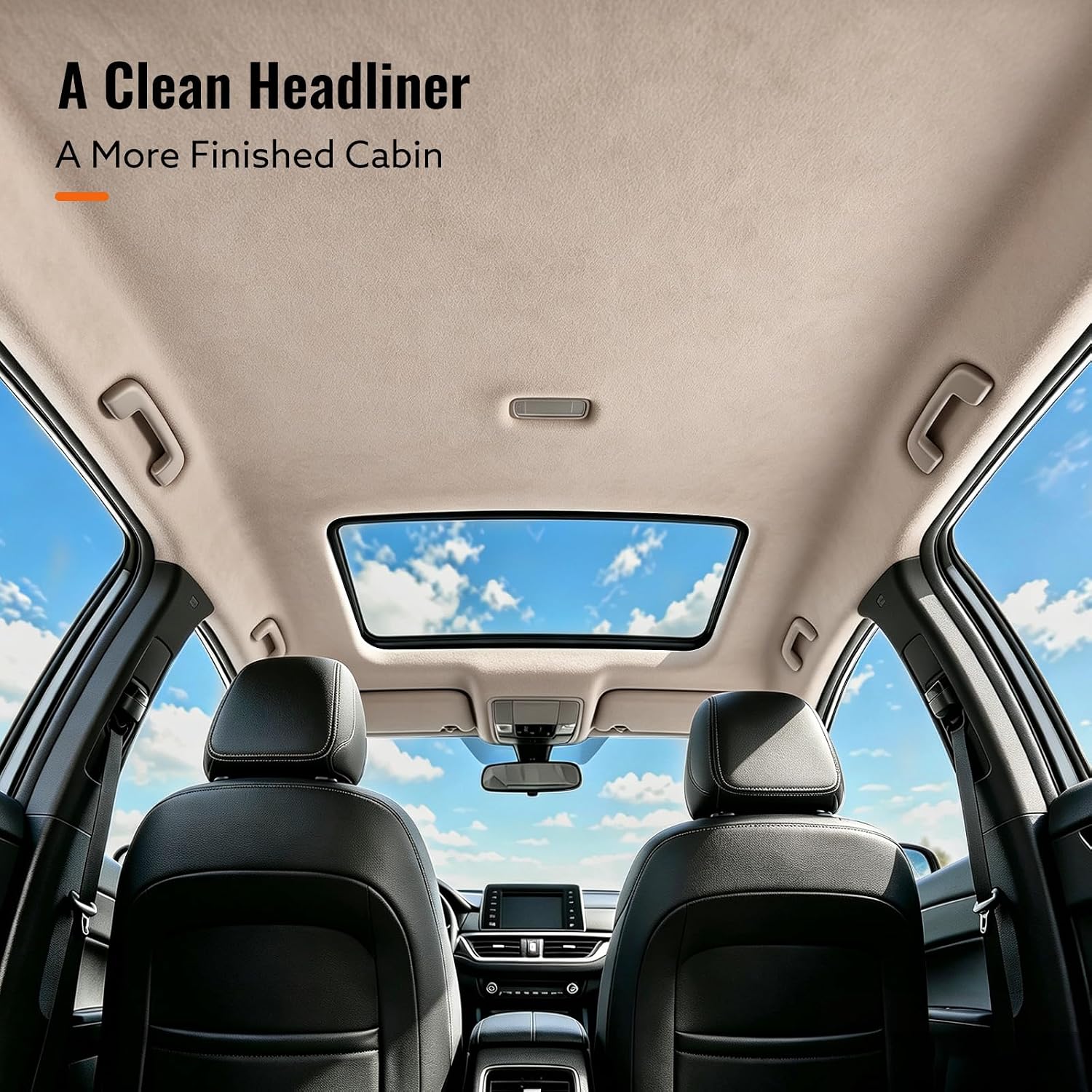 Headliner Fabric 120" L × 60" W, Beige Suede Headliner with Foam Backing, Heavyweight Suede Fabric for Car Interior/Home Repair/DIY, Extra-Large, Rolled Full-Width, Never Folded