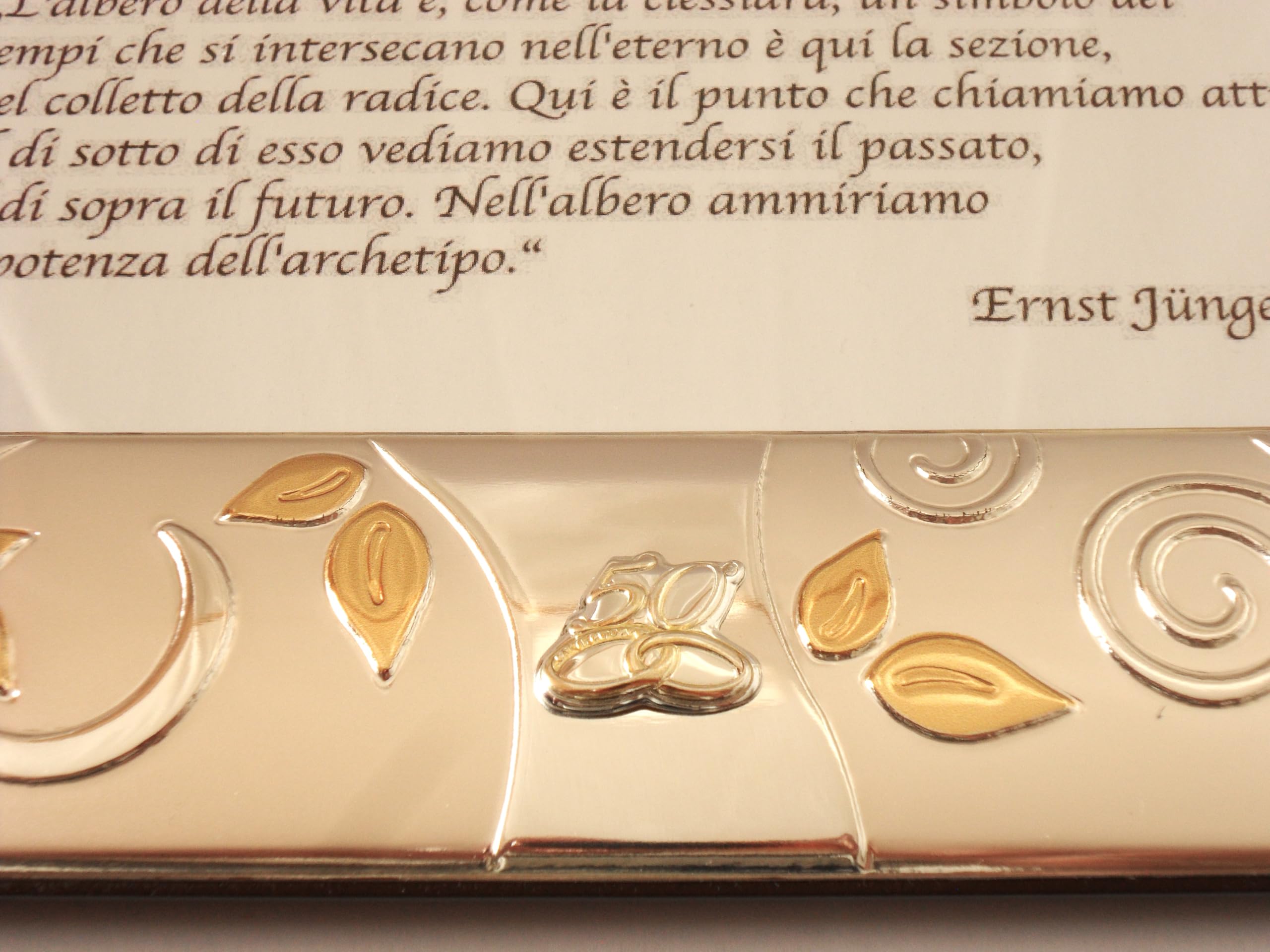 Argenti Annunziata NOZZE D'ORO 50° ANNIVERSARIO DI MATRIMONIO CORNICE PORTAFOTO MAXI IN ARGENTO L'ALBERO DELLA VITA cm34x30 FOTO cm25x20 FASCIA cm5 PORTAFOTOGRAFIE -> TUA IN 24/48h