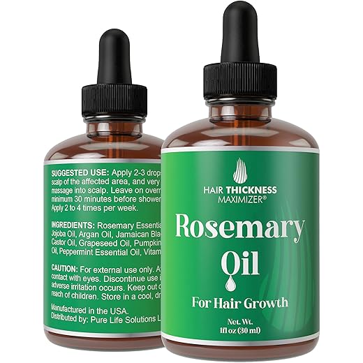 Rosemary Oil for Hair Growth. Vegan Hair Strengthening & Nourishing Treatment For Split Ends And Dry Scalp. With Jojoba And Jamaican Black Castor Oils For Added Benefits. For Women And Men. 1oz