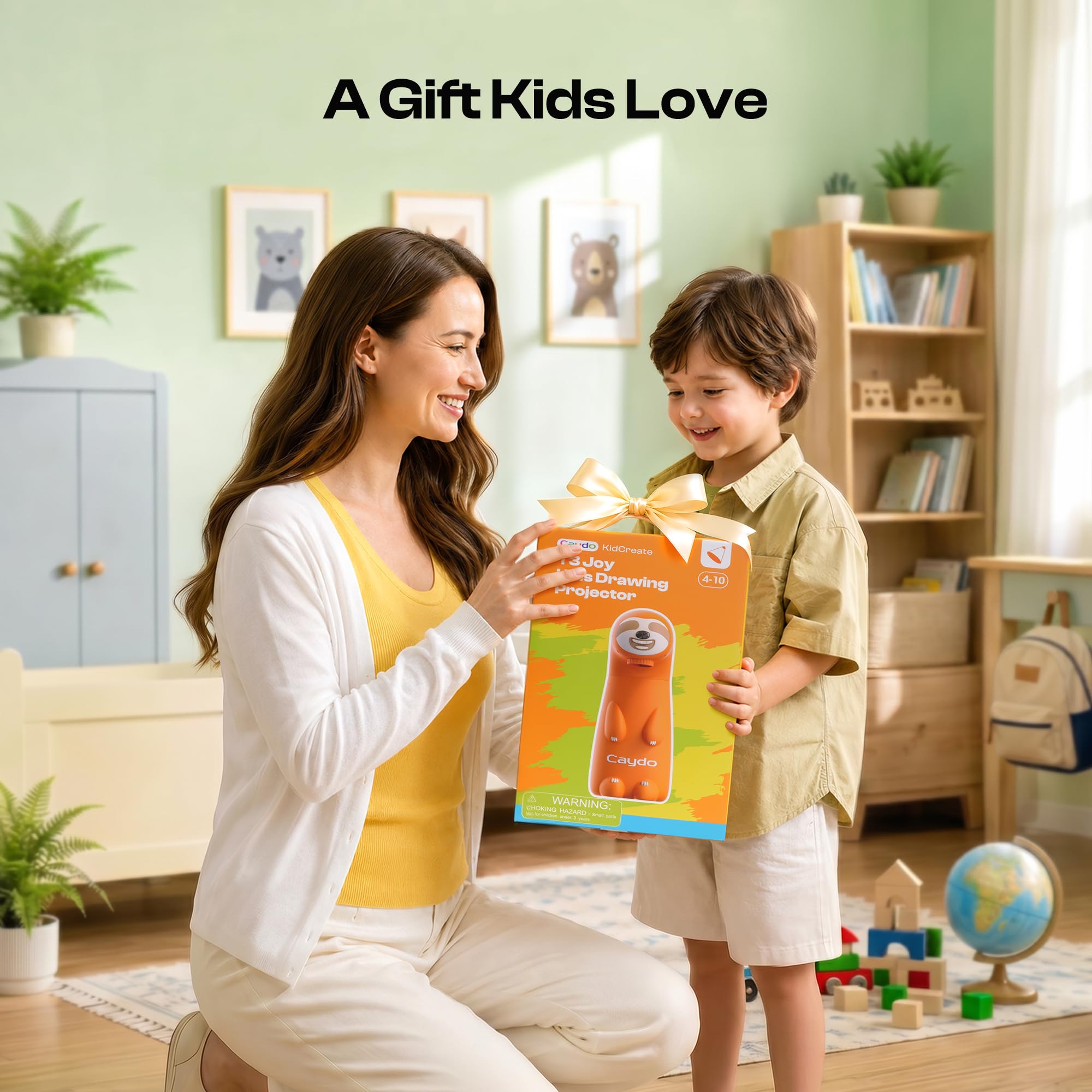 Caydo T3 Joy Zeichenprojektor für Kinder, SGS-zertifizierter Augenschutz, bildschirmfreie aktivität mit 120 Schritt‑für‑Schritt‑Vorlagen, Geschenk für Jungen und Mädchen von 4 bis 10 Jahren