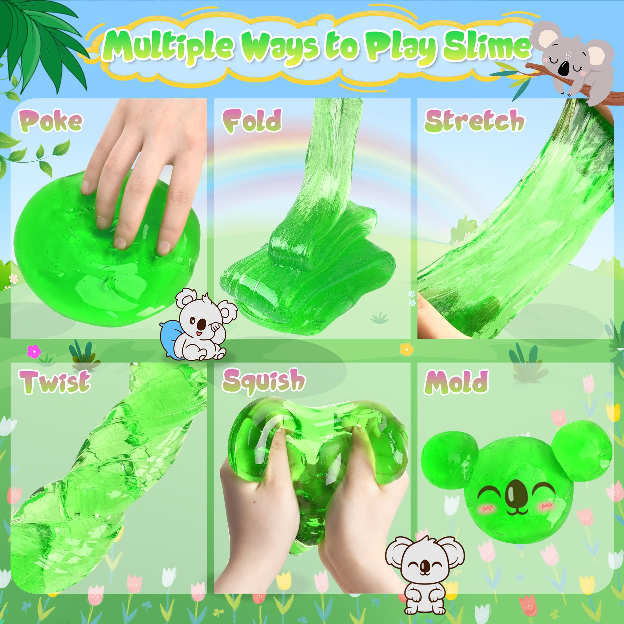Amazon.com: Koala Slime Kit, Green Clear Slime Bucket for Kids