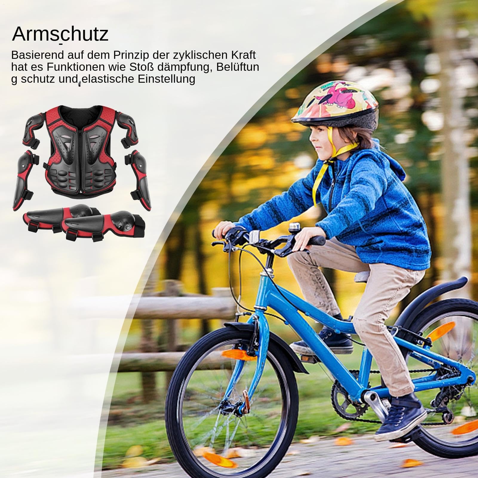 Kinder-Motorradschutz PE Stück Motorrads Schutz Jacke Motorrad-Körperschutz Kinder Motorrads Rüstung Mit Knieschoner Ellbogenschoner Dirt-Cycling-Ausrüstung, Brustschutz, Motocros
