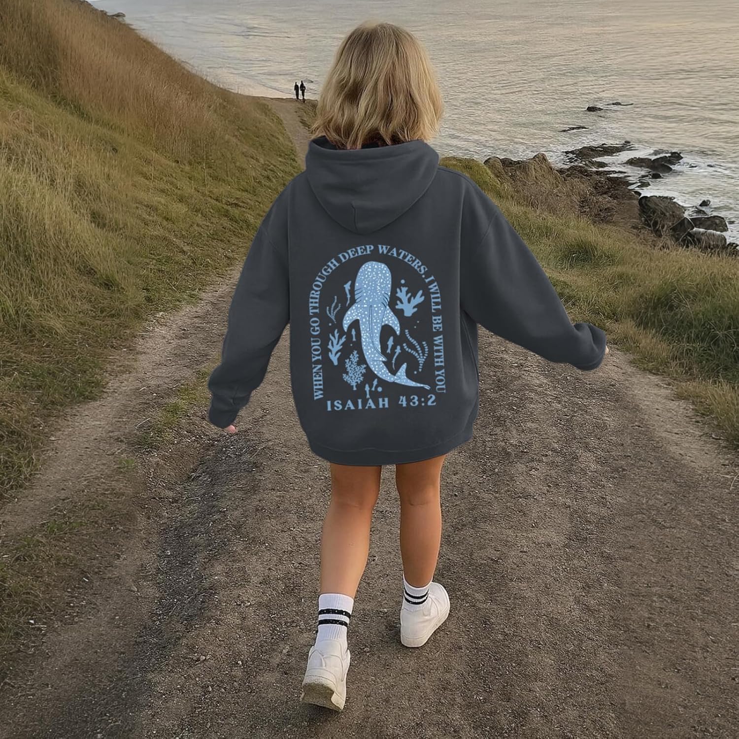 KEEVICI Cute Christian Hoodies For Girls Graphic Sweatshirt Whale Shark Kawaii Hoodie Kids Jesus Faith Bible Verse Pullover - Image 5