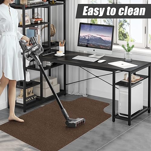 Miniatura 6 de Sycoodeal Tapete para silla de oficina, tapete protector de suelo antideslizante grande, tapete de madera dura, antideslizante con ruedas no