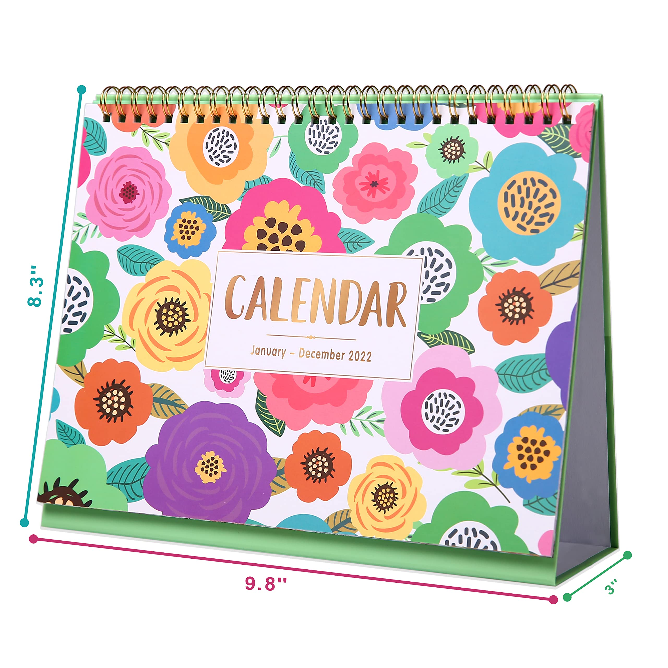 Desk Calendar 2022 Standing Flip 2022 Desktop Calendar with Thick