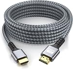 4k Câble Hdmi 50ft Ultra Haute vitesse HDMI 2.0 Câble 4K@60HZ 3D ARC Retour vidéo audio Ethernet avec connecteur plaqué or HDMI Cord pour UHD TV Surveillez la Xbox de l'ordinateur portable PS4/PS5 Roku TV ect.(Silvery)