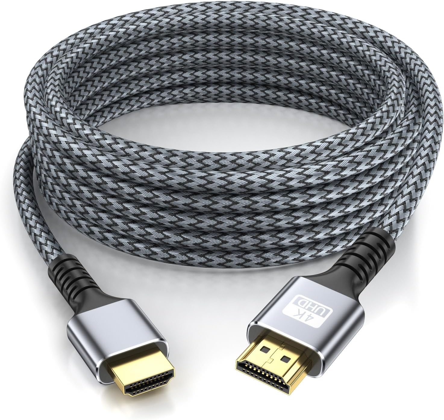 4k Hdmi Cable 40ft Ultra High Speed HDMI 2.0 Cable 4K@60HZ 3D ARC Gold Plated Connector Ethernet Audio Video Return HDMI Cord for UHD TV Monitor Laptop Xbox PS4/PS5 Roku TV ect.(Silvery)