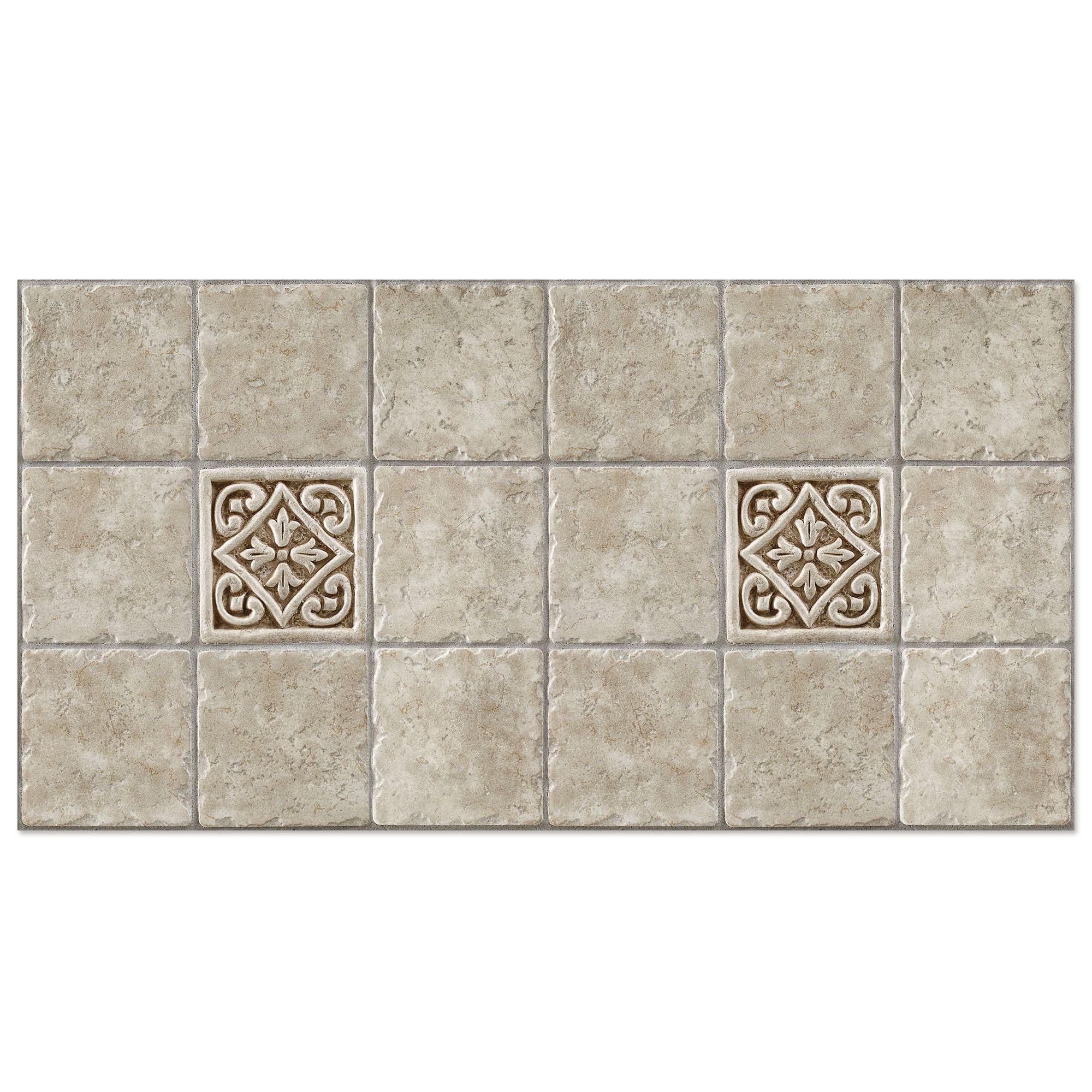 Lupia Pannello Paraschizzi Schienale Cucina con decorazione stampata, TILES BROWN CLASSIC, in Alluminio composito, Facile da applicare, Lavabile Ignifugo Resistente all'Acqua 260xH62,5 cm