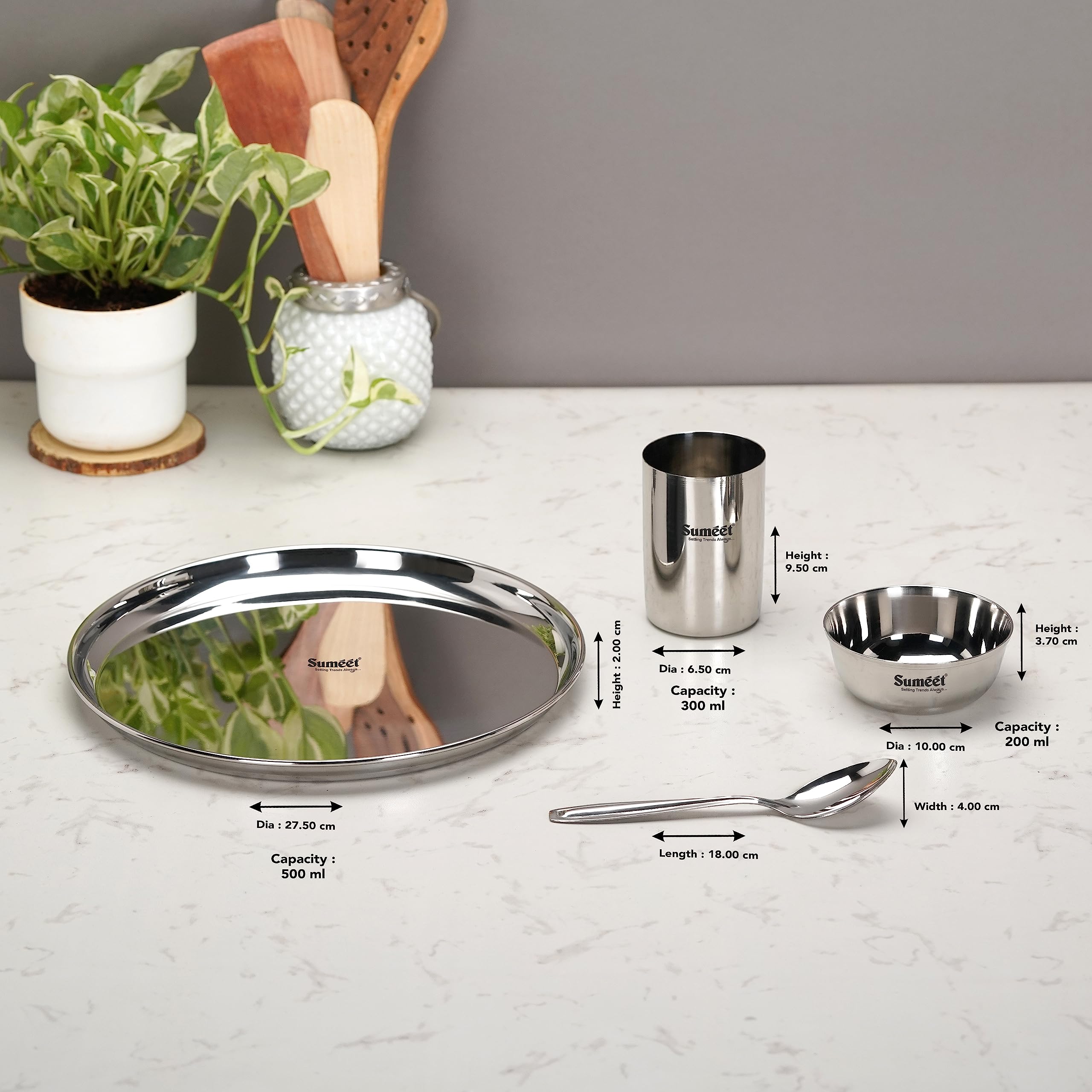 Sumeet Stainless Steel Dinner Set - 24 Piece -4