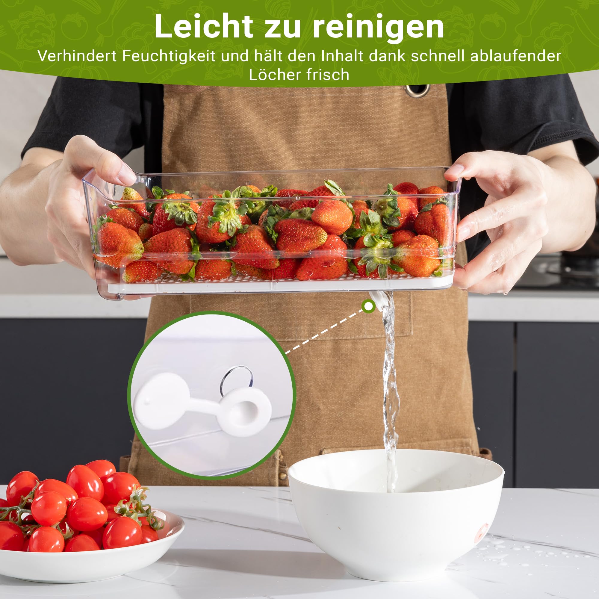 Imncya 6er-Pack stapelbare Auszugsschubladen für den Kühlschrank, transparente Kühlschrankschubladen mit Deckeln, stapelbare Aufbewahrungsschubladen für Gemüse, Obst und Lebensmittel