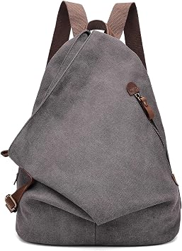 KouLi Buir Canvas Vintage Backpack Large Casual Daypack Outdoor Travel Rucksack Hiking Backpacks for Men Women
