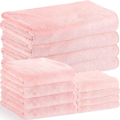 Juego de 4 toallas de baño de microfibra, paquete de 4 toallas de baño suaves, 4 toallas de mano, paquete de 4 paños de microfibra de terciopelo