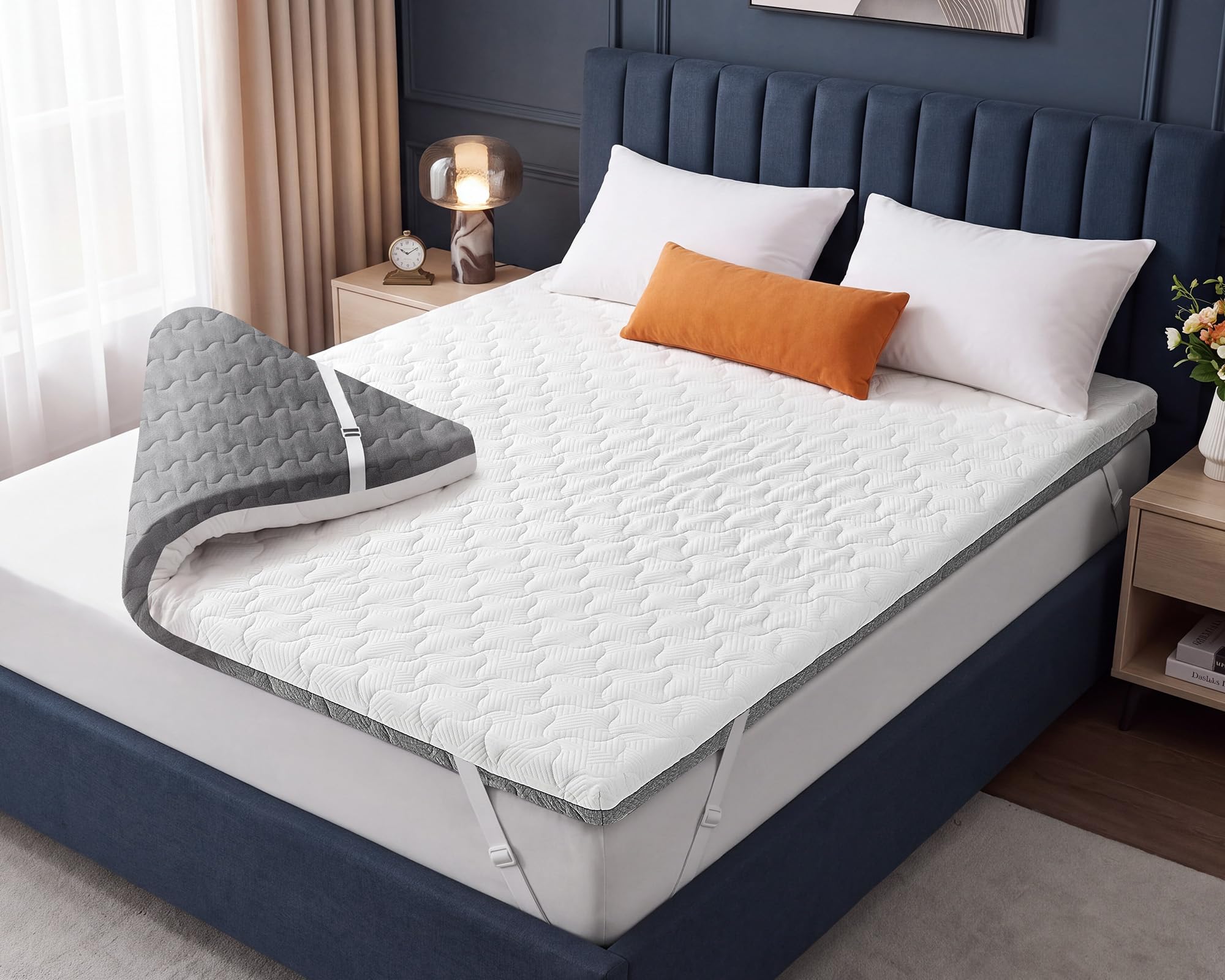 Extra Firm Mattress Topper Double Bed 7 cm Mattress for Back Pain Relief