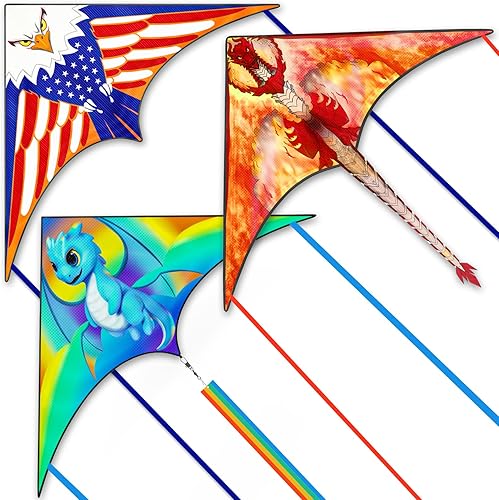 Vista 23 de Large Kites for Adults Kites for Kids Ages 4-8， 8-12 Beach Park Outdoor Game Activities, Gifts for Easter and Festival