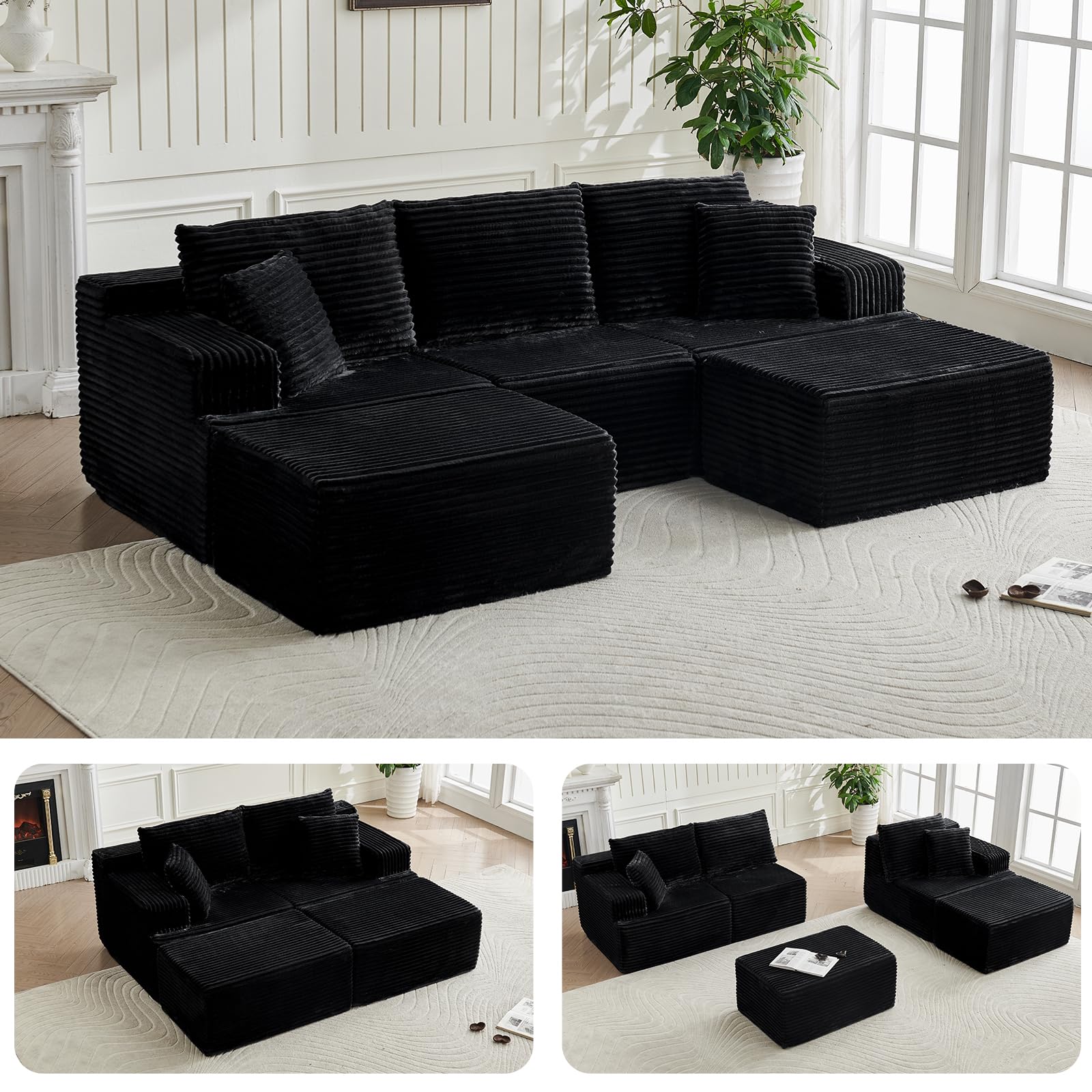 TEYVOKS Modulares U-Form Sofa 262cm