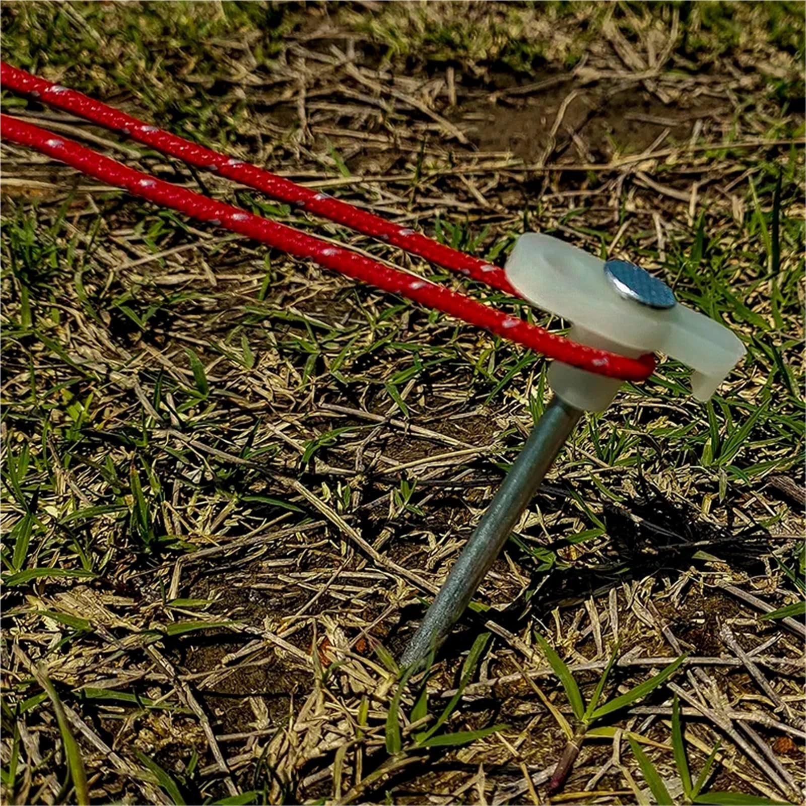 Piquets de Tente fluorescents 25cm, 30 pièces, avec Sac Rangement, piquets Lumineux, bâche, auvent, Clous, Accessoires Camping en Plein air pour Camping, Tonnelles