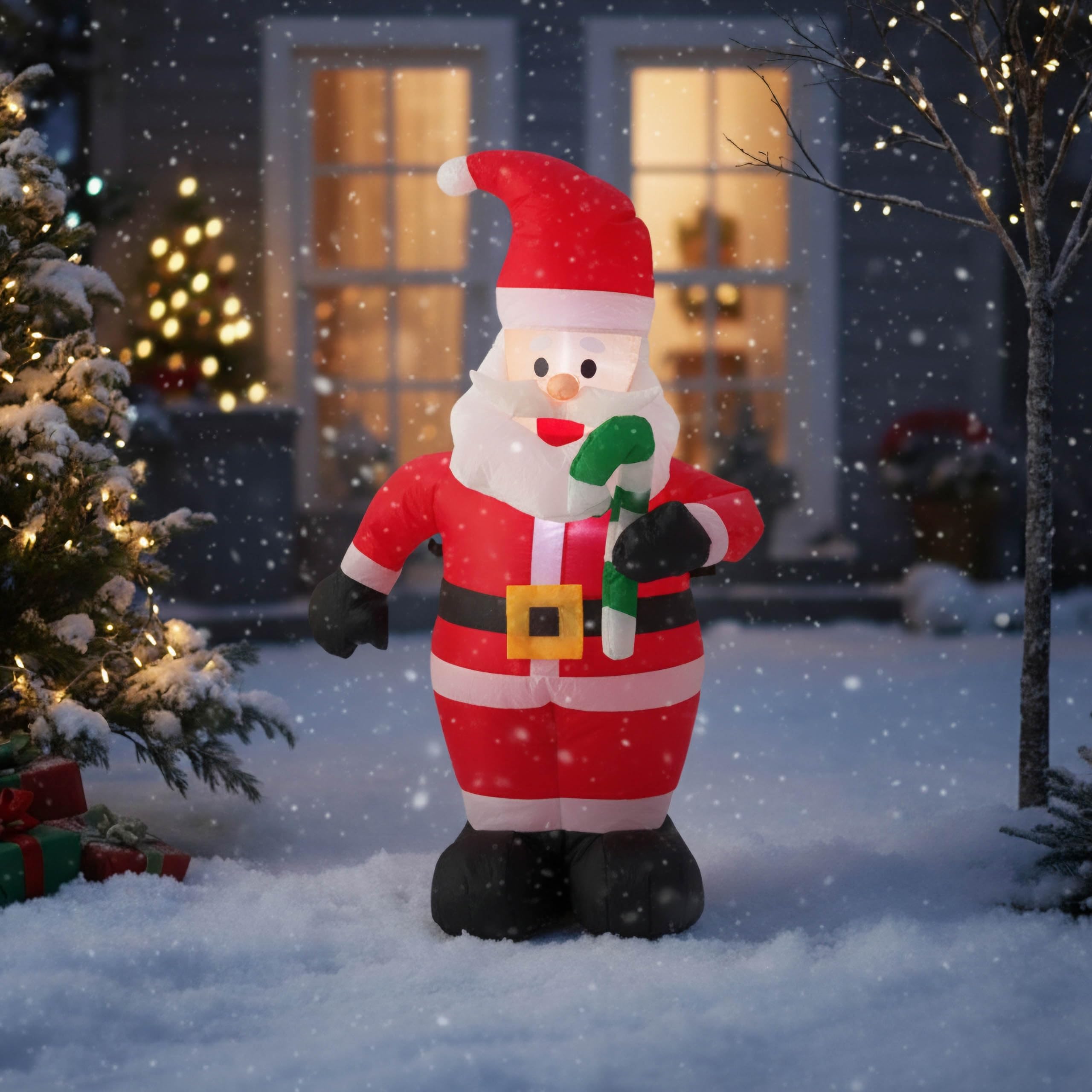 sarcia.eu Hinchable Papá Noel, LUZES LED, Hinchable, Decoración de jardín, Grande 120 cm (B)