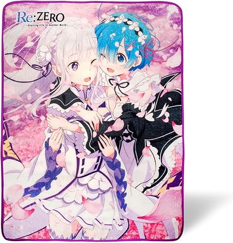 Re:Zero - Manta de felpa | Manta de forro polar súper suave, acogedora funda de sherpa para sofá y cama, decoración del hogar, artículos esenciales