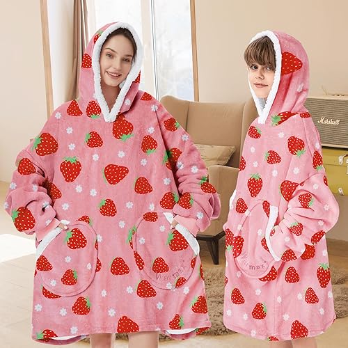 Miniatura 6 de Zando Manta con capucha 2024, manta para niños y adultos, regalo cómoda, sudadera con capucha de gran tamaño, forro polar Sherpa