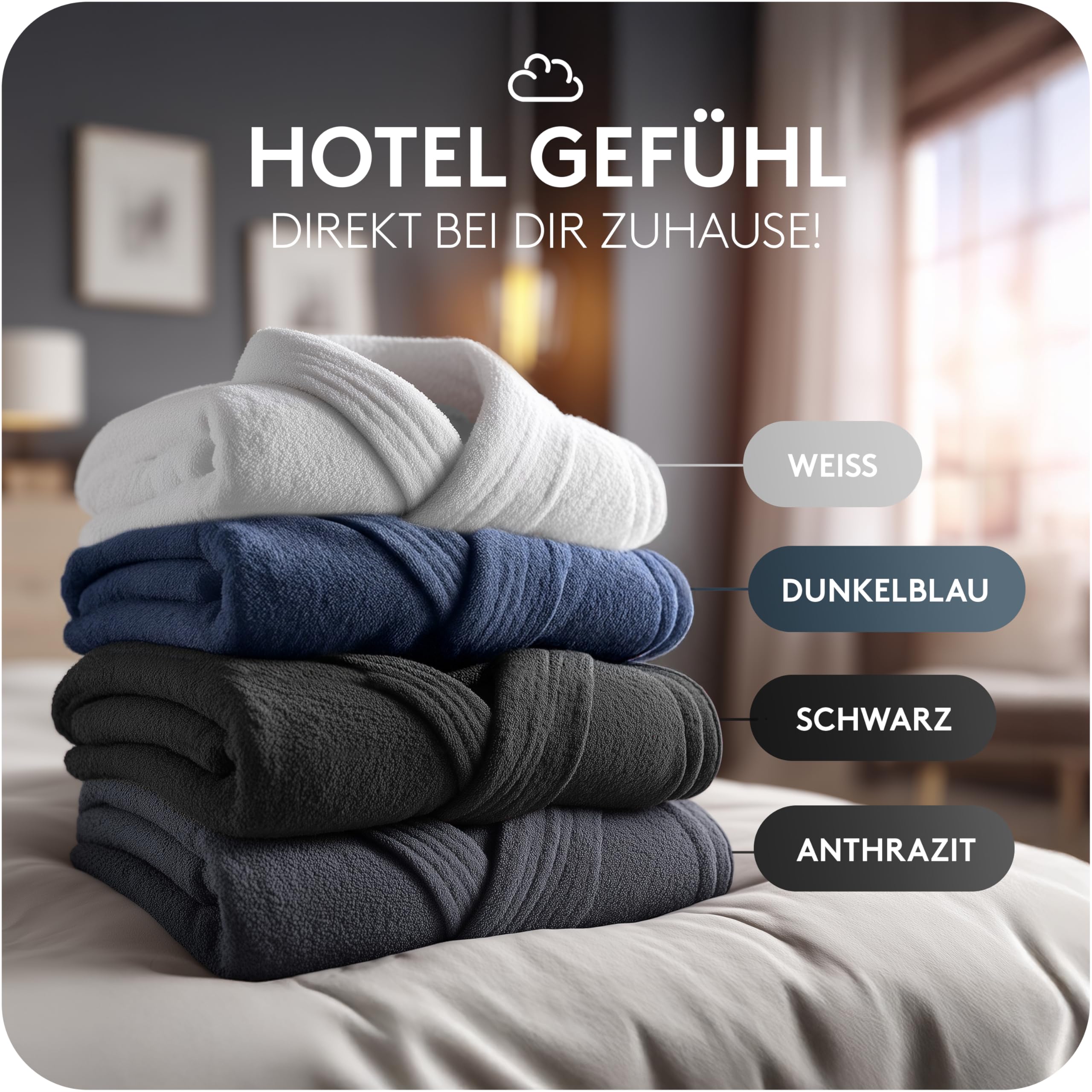 CALMONT - Bademantel Herren aus 100% Baumwolle Frottee mit Kapuze – Kuscheliger Saunamantel für Herren – Männerbademantel für Wellness & Sauna – Für tägliche Wohlfühlmomente