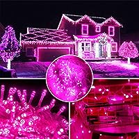 Vista 3 de YAOZHOU Decoraciones de Navidad y San Valentín, luces de cuerda led rosas, 66 pies 200 LED, luces de hadas impermeables IP44