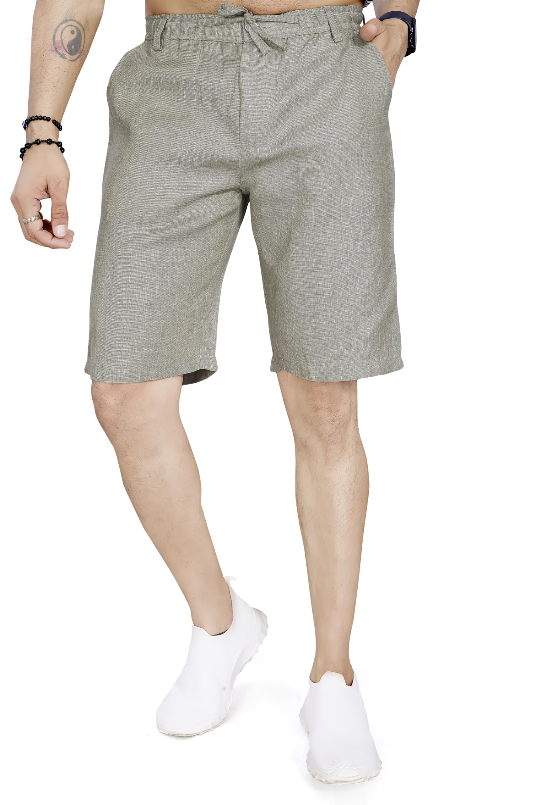 divisive Men's Relaxed Fit Poly Linen Shorts-picture-54