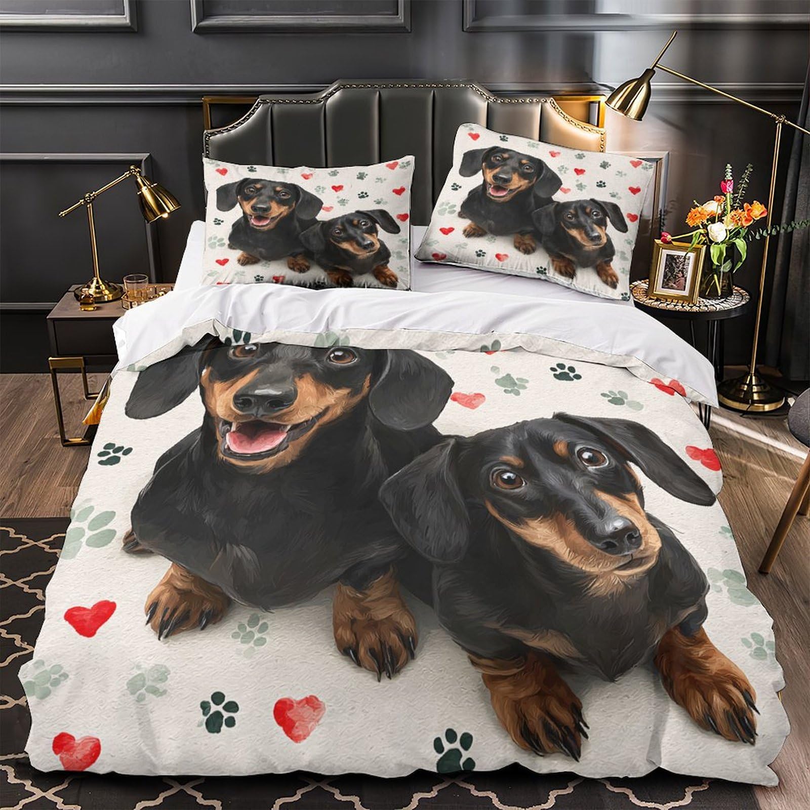 Housse de couette teckel 140x200cm le cadeau parfait pour adolescent