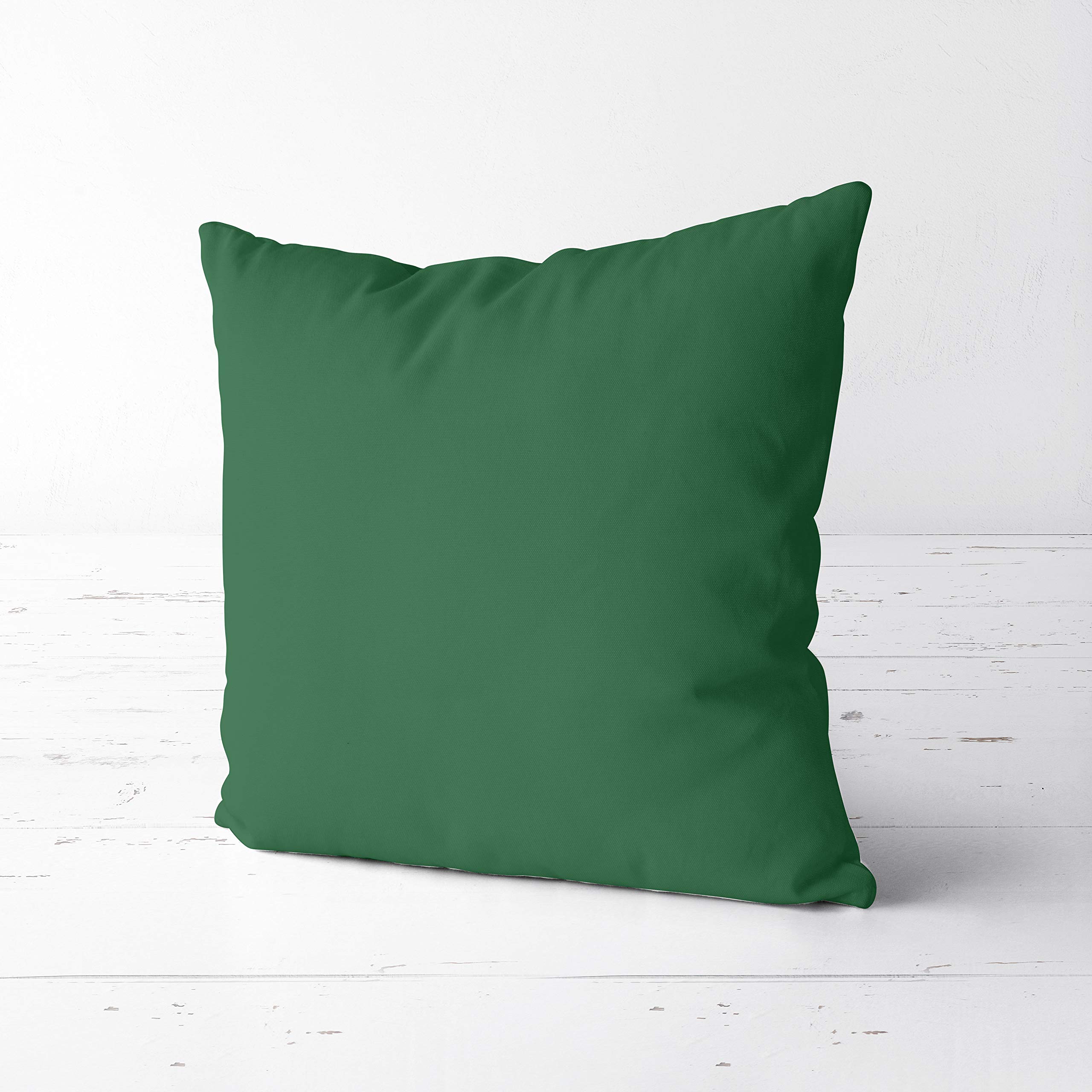 Cushion Cover- Set of 2 Covers- for Sofa Couch Bed Deevan Chair- Bottle Green 18x18 inch (45x45 cm) Cotton Plain Removable Cover, Insert not Included 1