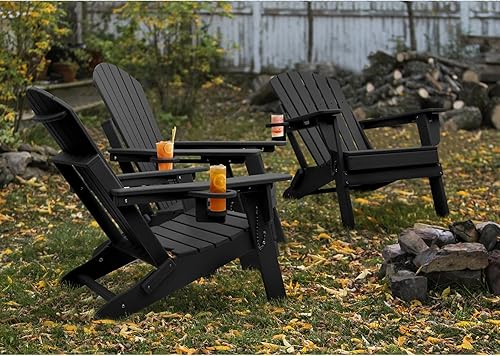 Miniatura 2 de FUNBERRY Sillas Adirondack de plástico,Sillas Adirondack plegables,Silla Adirondack con respaldo ajustable, Sillas para hogueras, sillas Adirondack